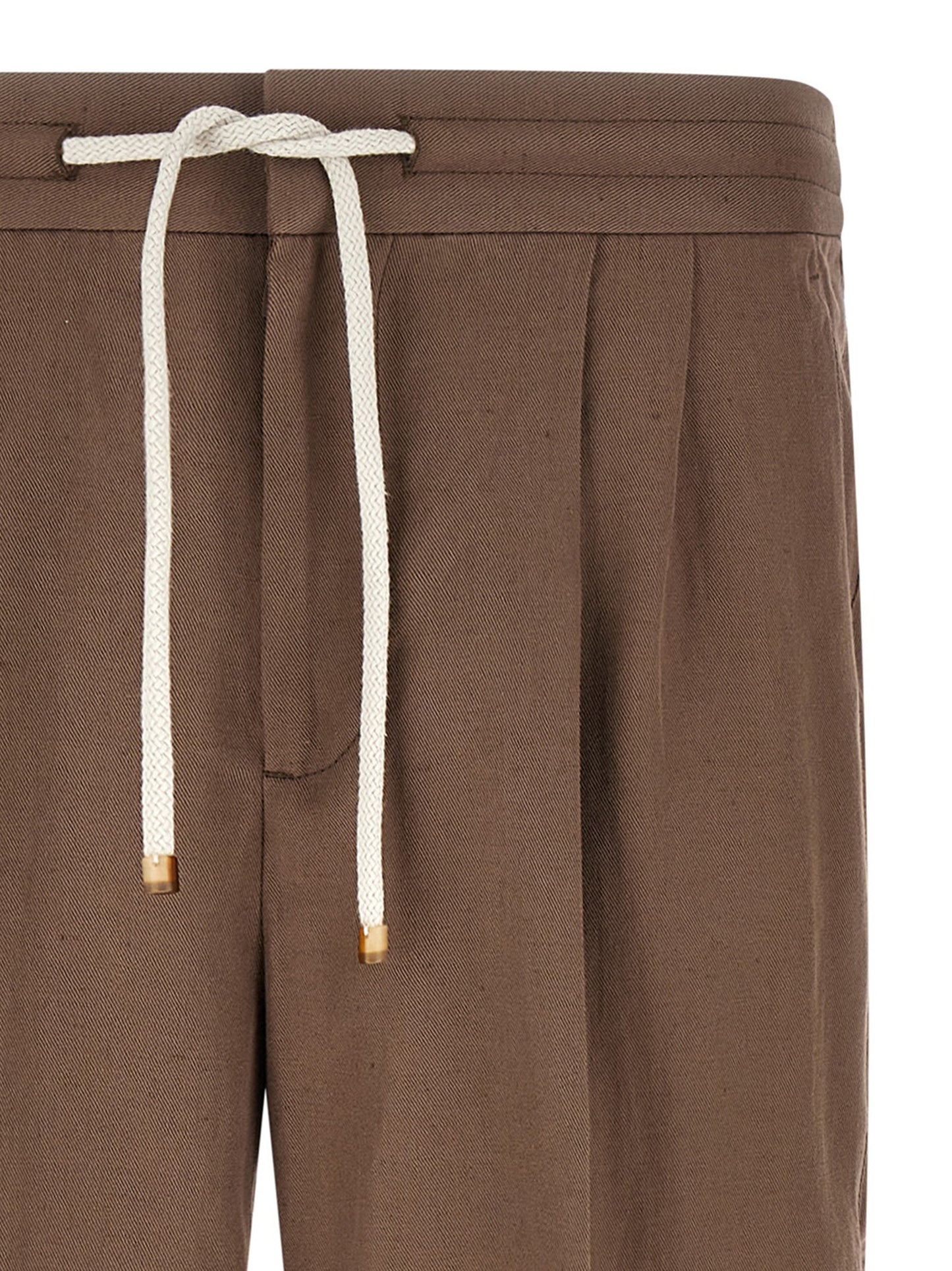Brown Linen Casual Pants