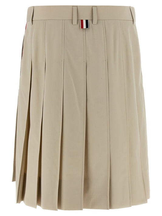 Beige Cotton Long Skirt