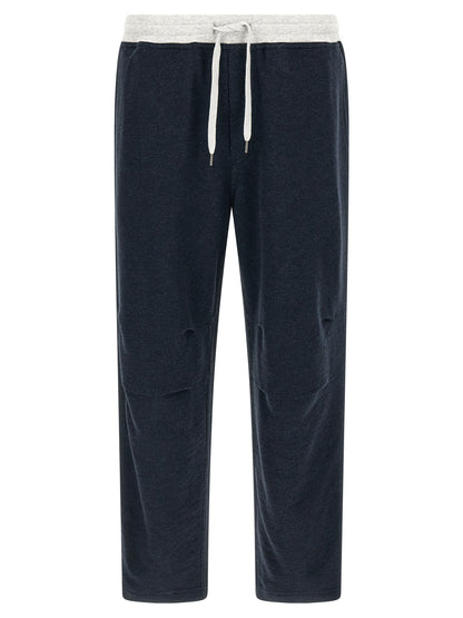 Blue Cotton Joggers (Workout Pants)