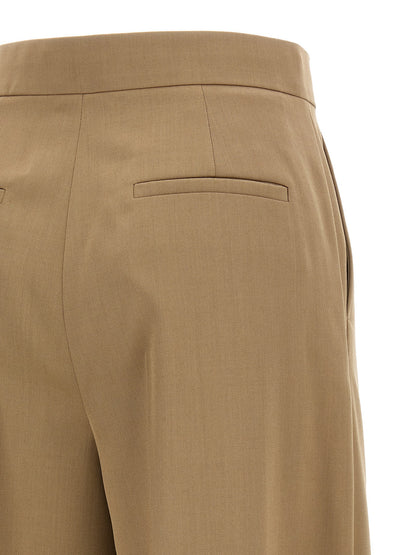Brown Virgin Wool Casual Pants