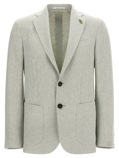 Bicolor Linen Blazer