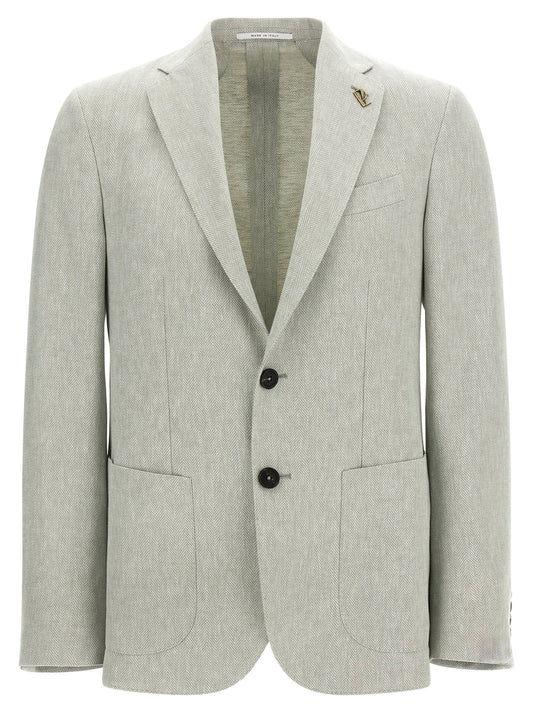 Bicolor Linen Blazer
