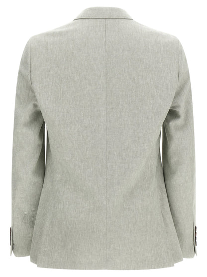 Bicolor Linen Blazer