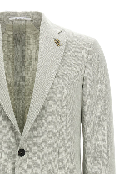 Bicolor Linen Blazer