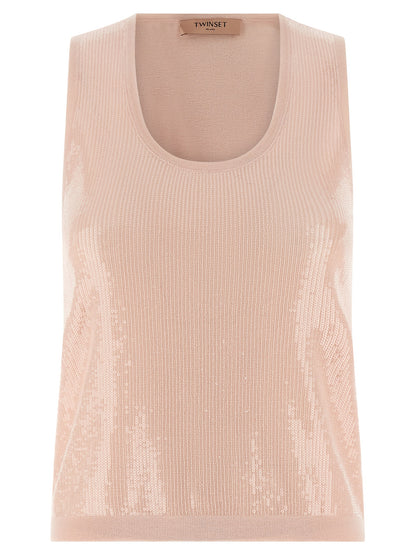 Multicolor Cotton Sleeveles T-Shirt
