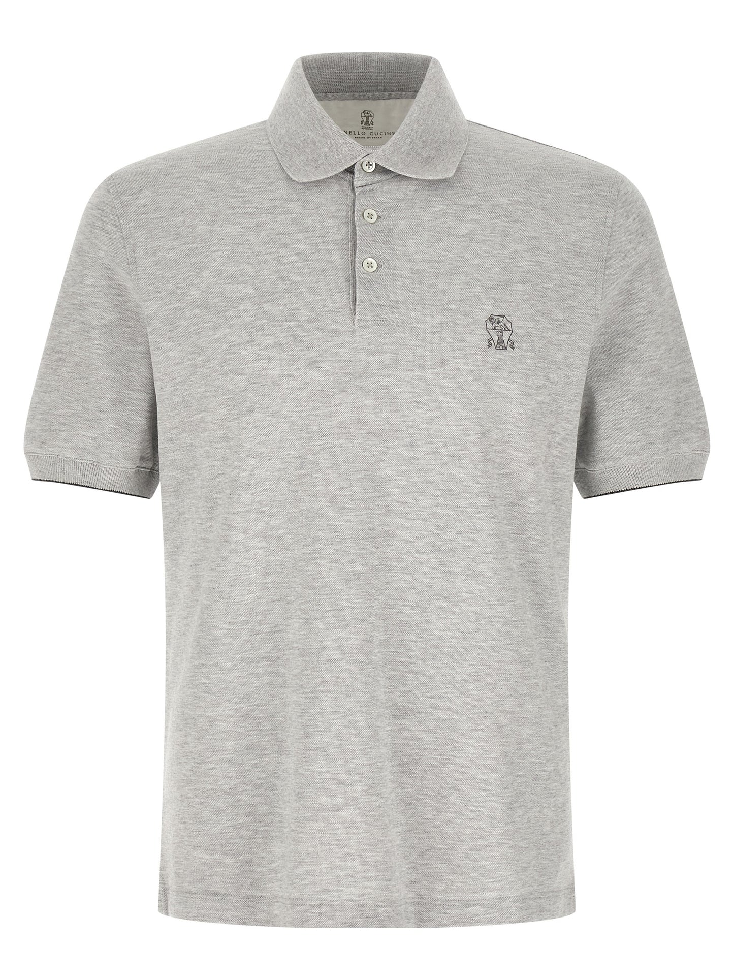 Gray Cotton Polo Shirt