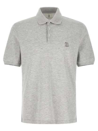 Gray Cotton Polo Shirt