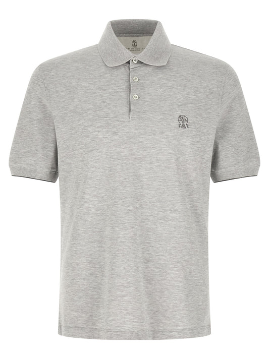 Gray Cotton Polo Shirt
