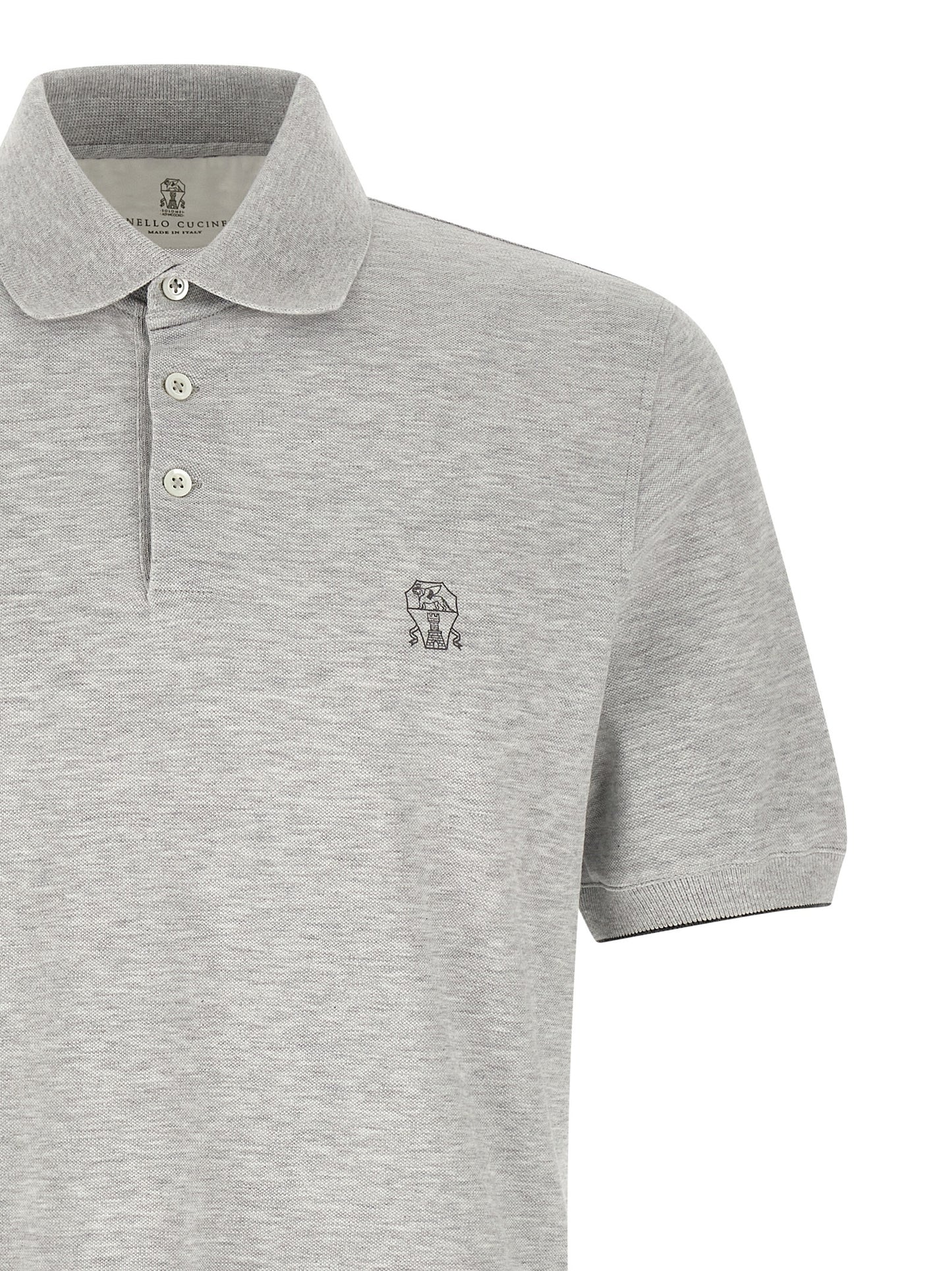 Gray Cotton Polo Shirt