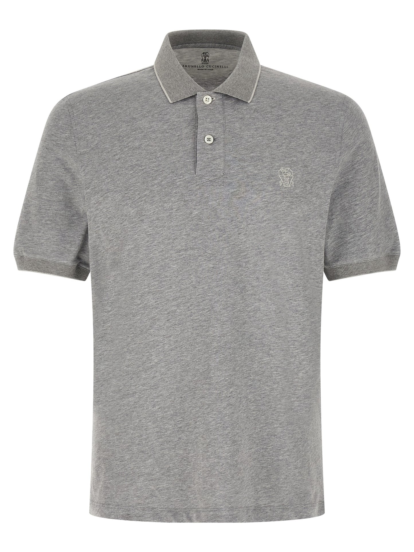 Gray Cotton Polo Shirt