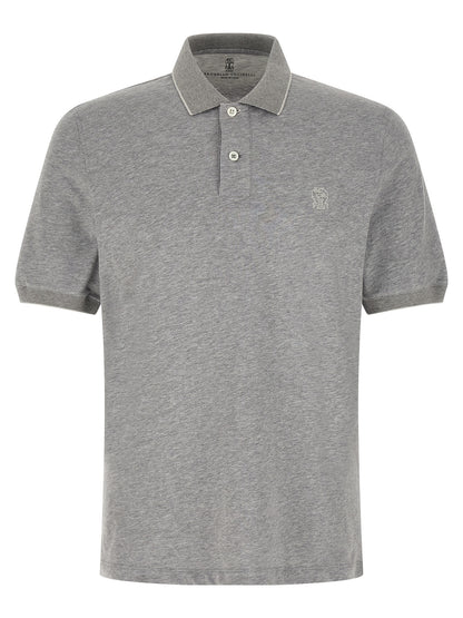 Gray Cotton Polo Shirt