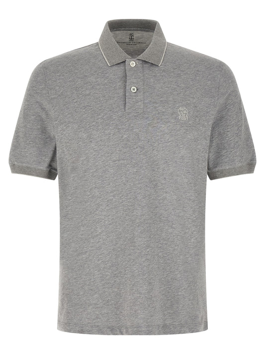 Gray Cotton Polo Shirt