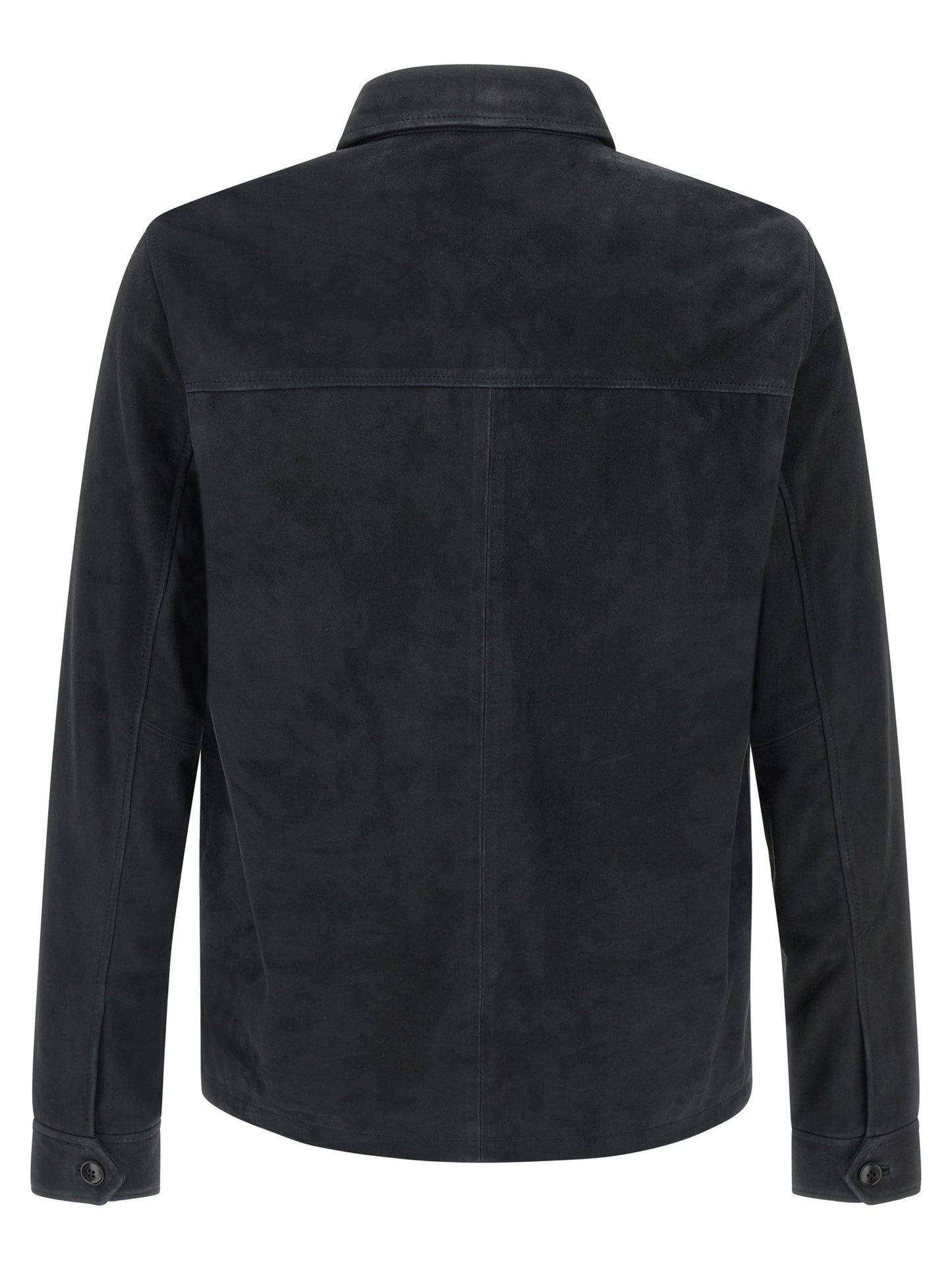 Blue Leather Leather Jacket