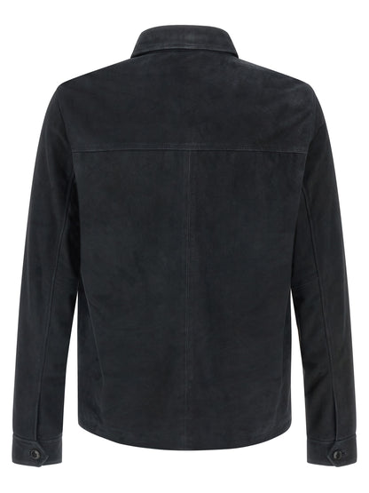 Blue Leather Leather Jacket