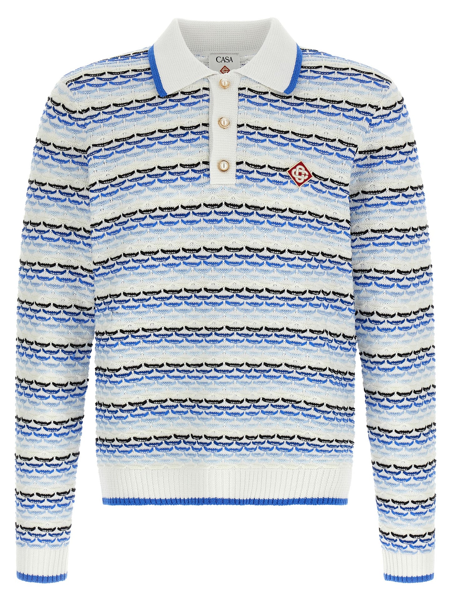 Blue Cotton Polo Shirt