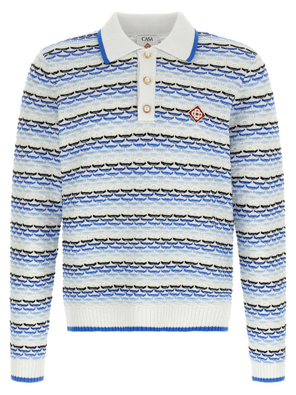 Blue Cotton Polo Shirt