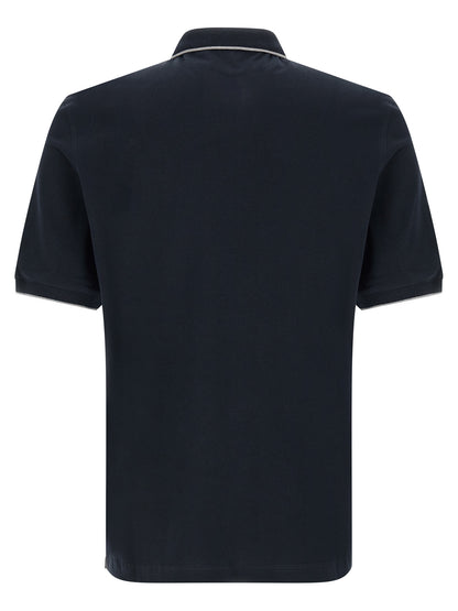 Blue Cotton Polo Shirt
