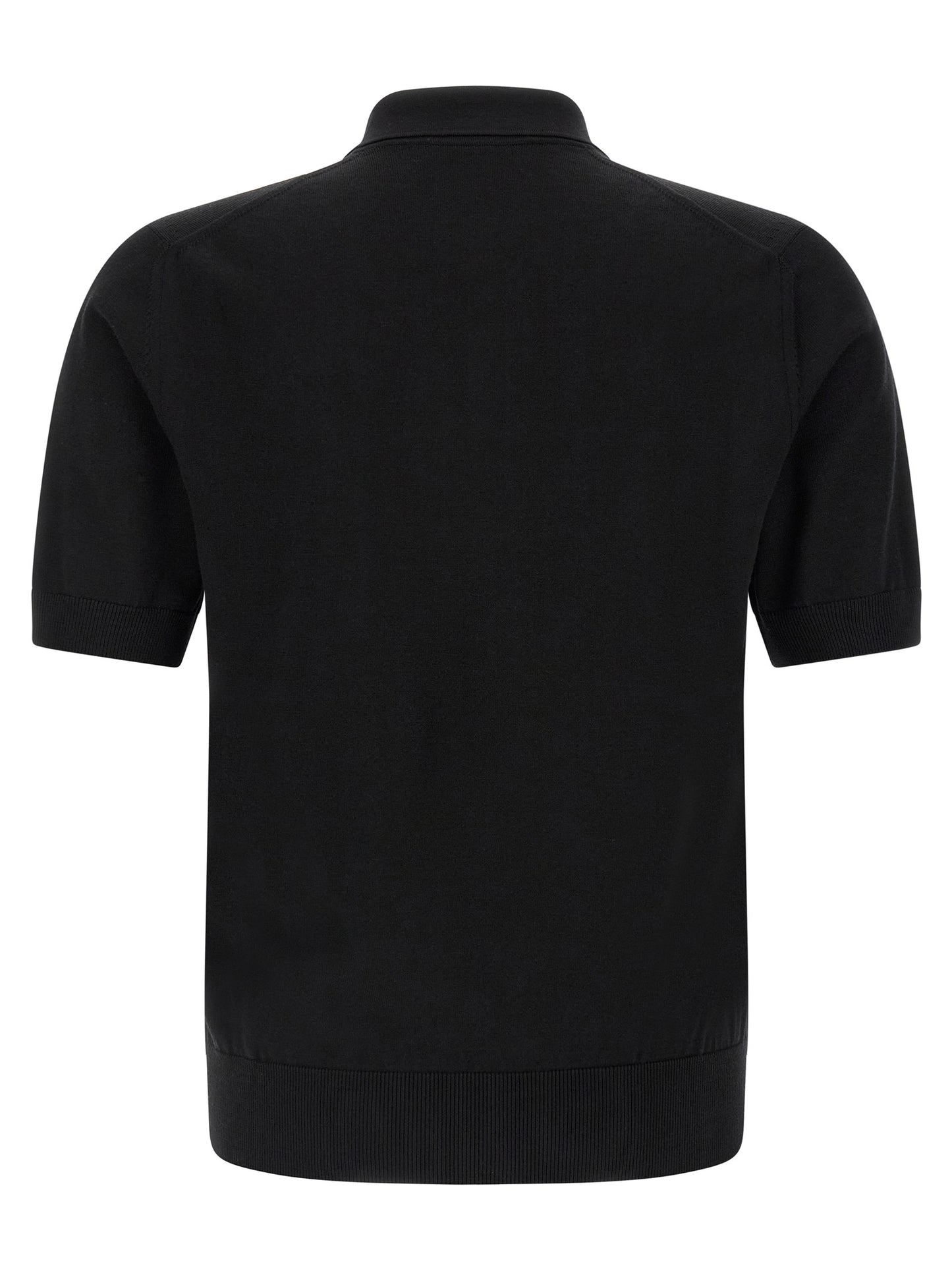 Black Virgin Wool Polo Shirt