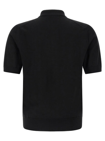 Black Virgin Wool Polo Shirt