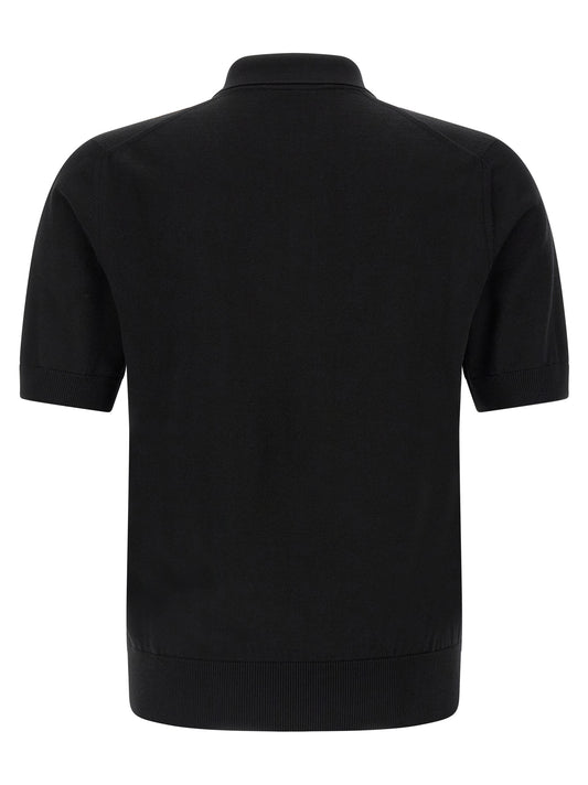 Black Virgin Wool Polo Shirt