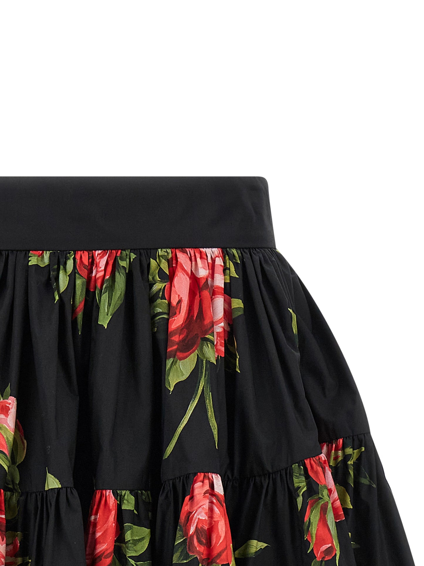Black Cotton Long Skirt