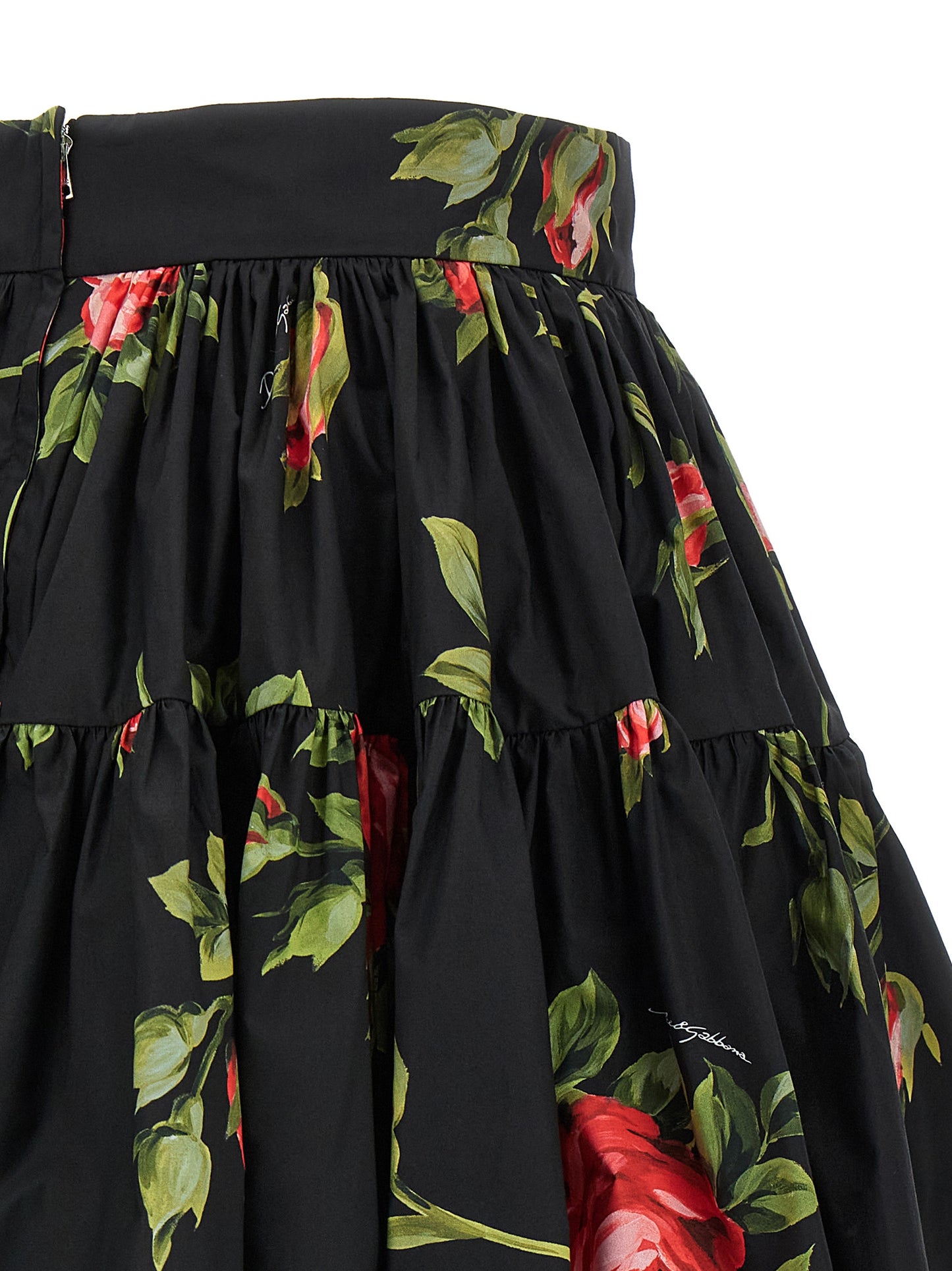 Black Cotton Long Skirt