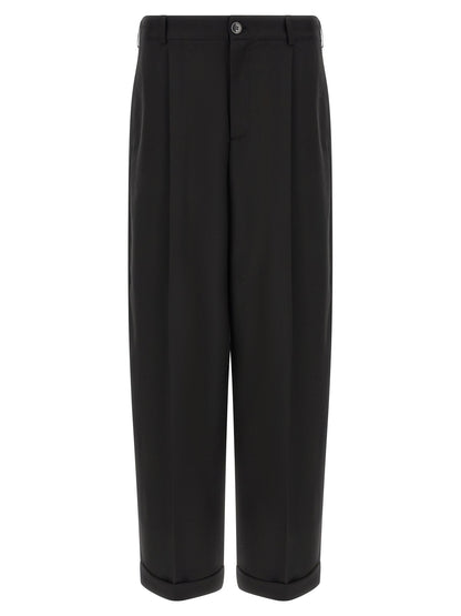 Black Virgin Wool Casual Pants