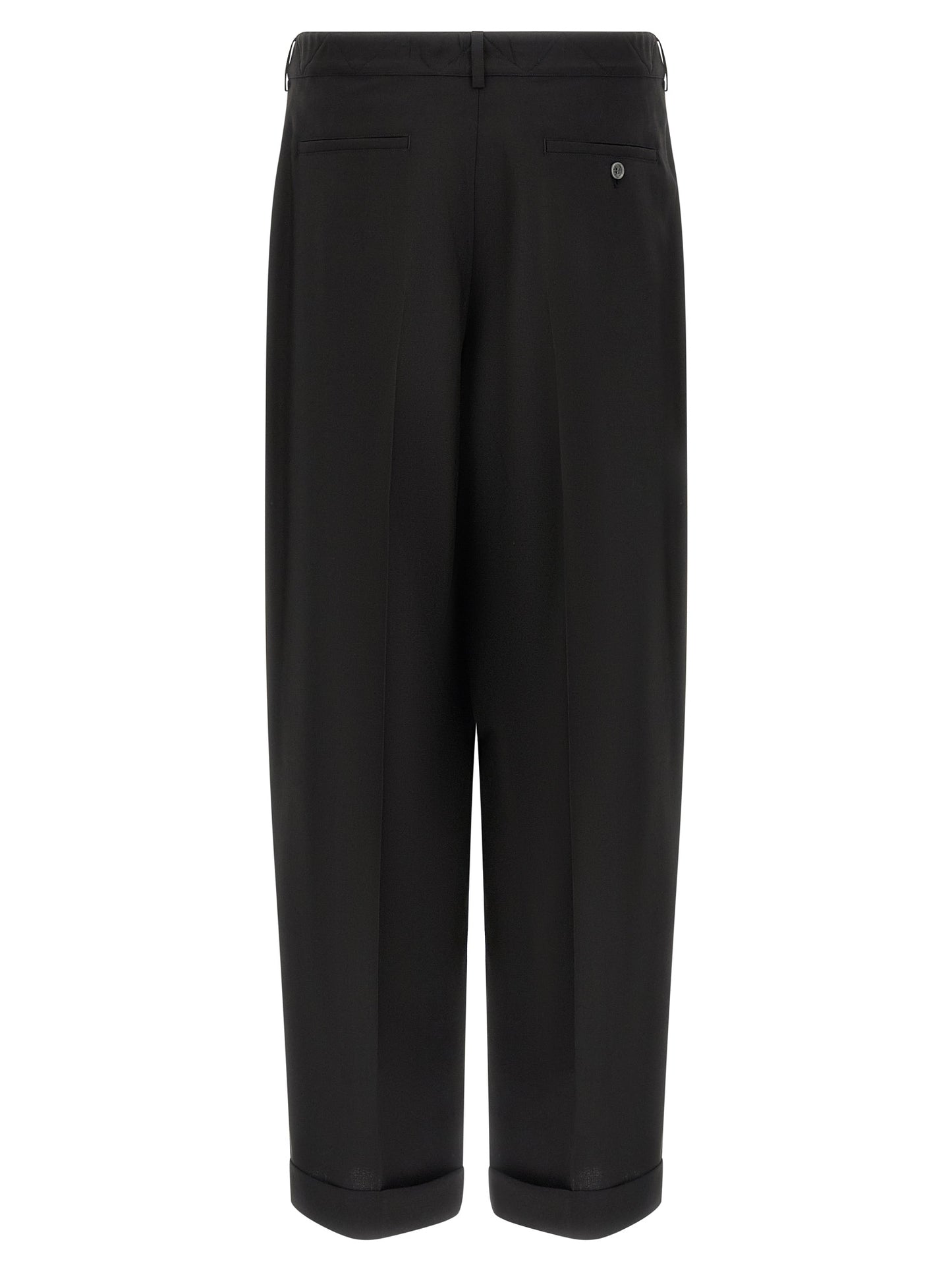 Black Virgin Wool Casual Pants