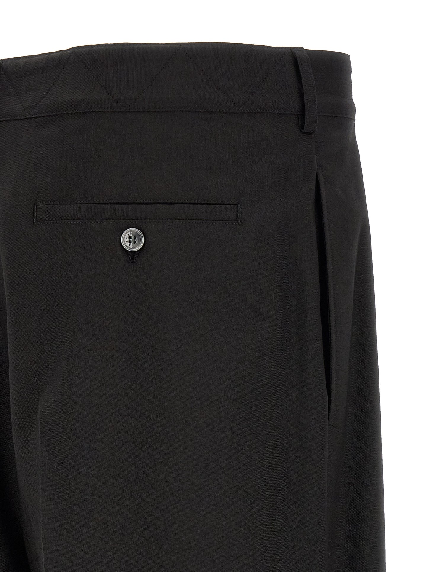 Black Virgin Wool Casual Pants