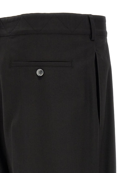 Black Virgin Wool Casual Pants