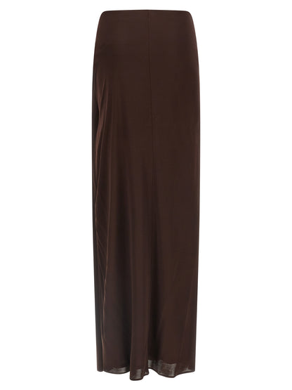 Brown Viscose Mini Skirt