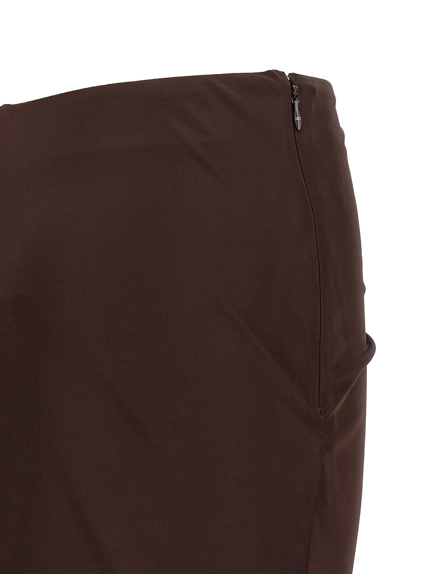 Brown Viscose Mini Skirt