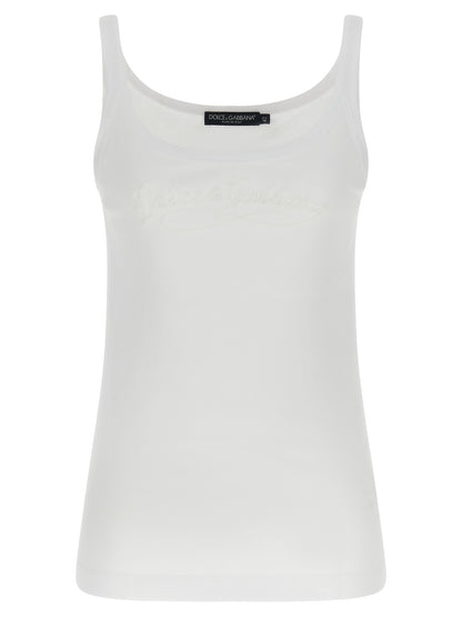 White Cotton Sleeveles T-Shirt