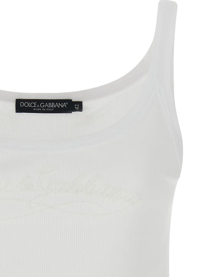 White Cotton Sleeveles T-Shirt