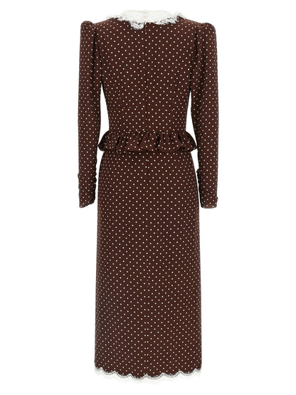 Brown Silk Midi Dress