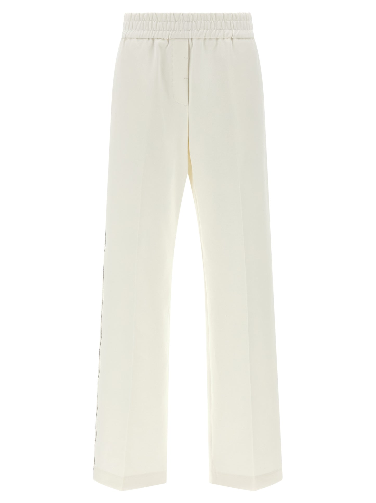 White Cotton Casual Pants
