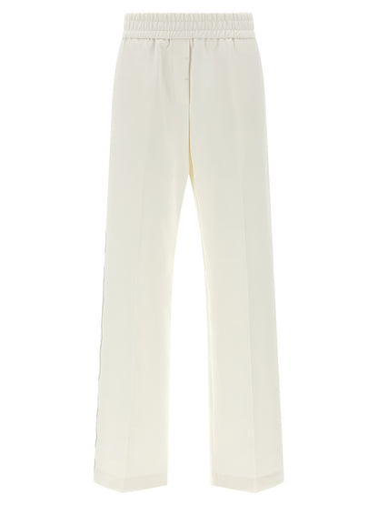 White Cotton Casual Pants