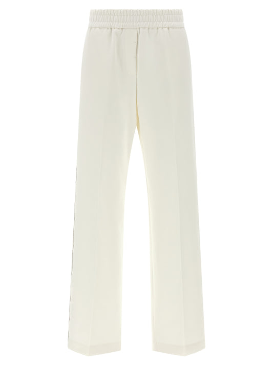 White Cotton Casual Pants
