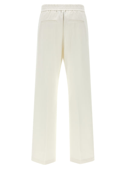 White Cotton Casual Pants