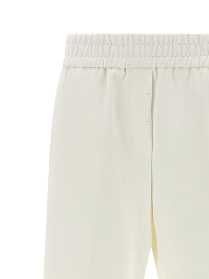 White Cotton Casual Pants