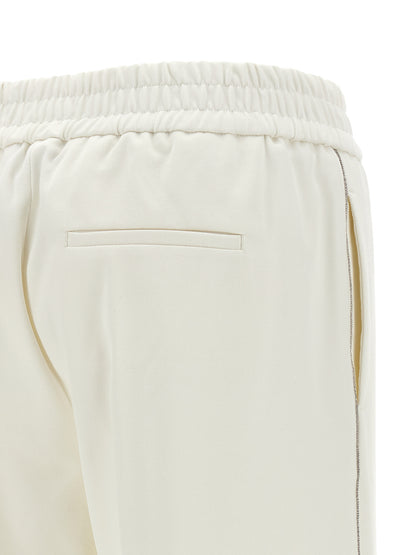 White Cotton Casual Pants