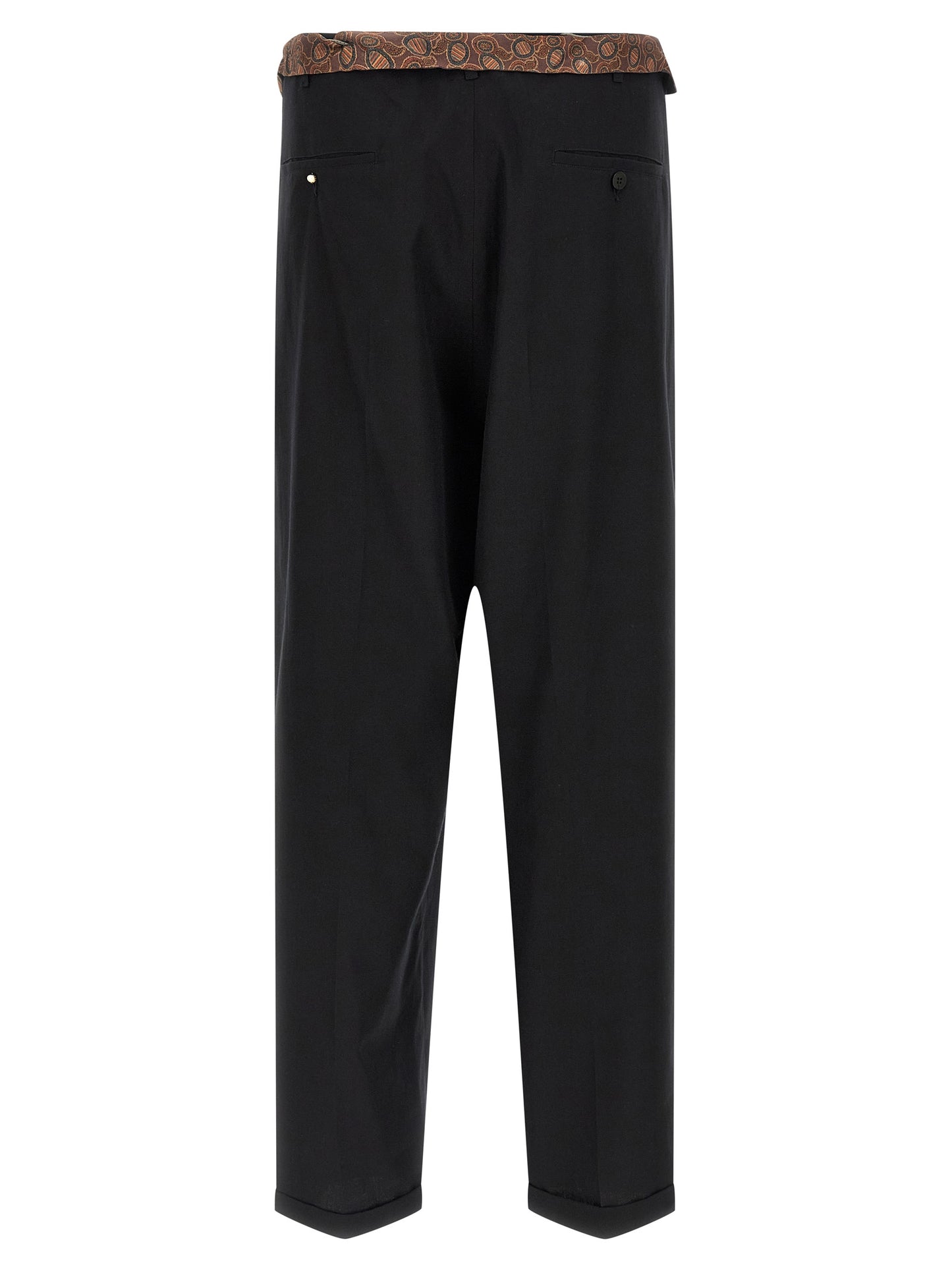 Black Cotton Casual Pants