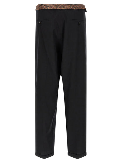 Black Cotton Casual Pants