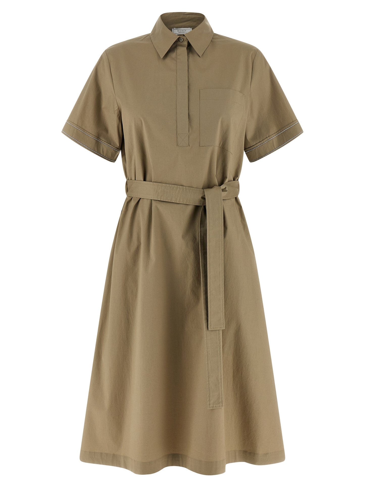 Bicolor Cotton Midi Dress