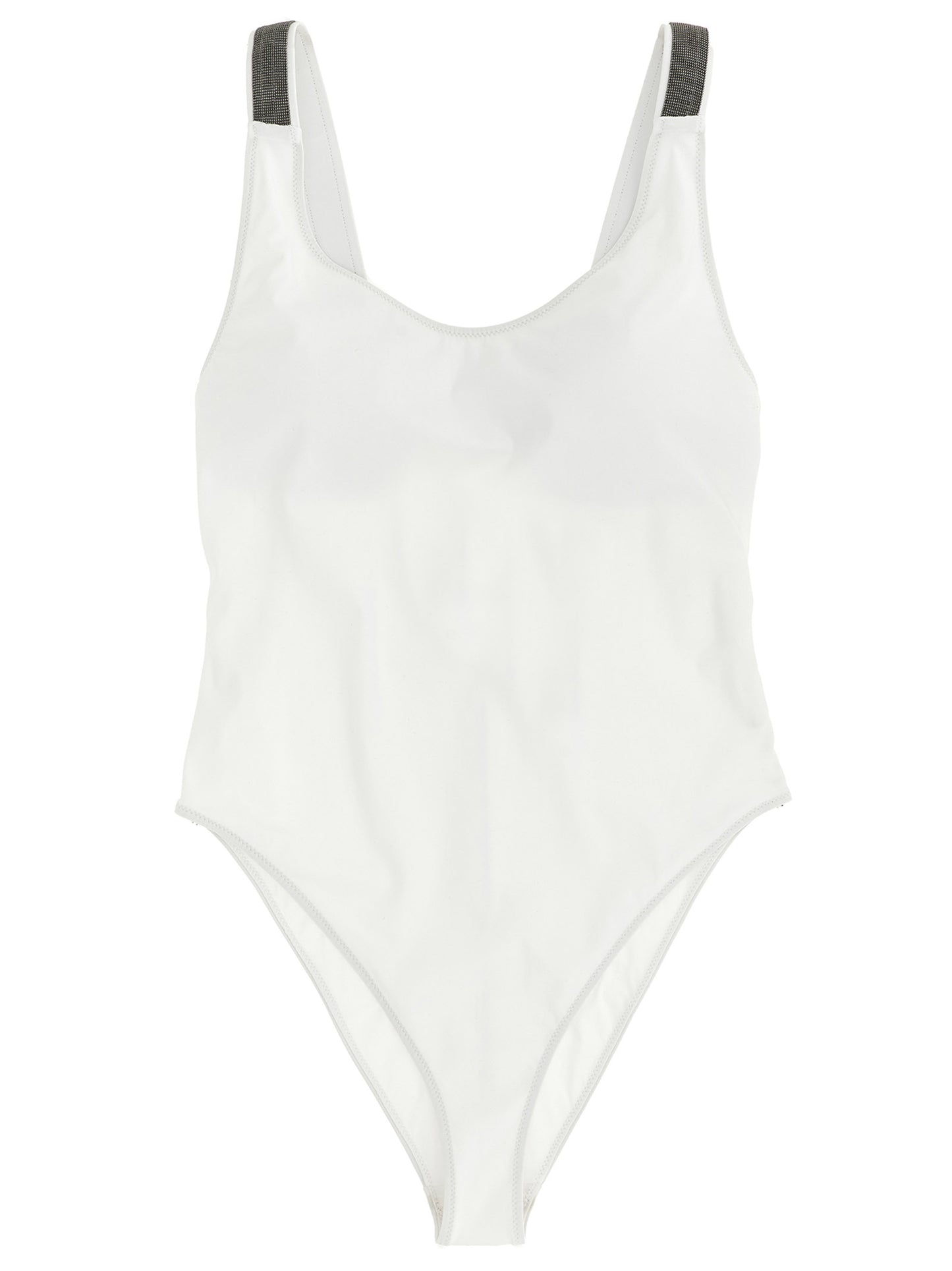 White Polyamide One-Piece Swimsuit