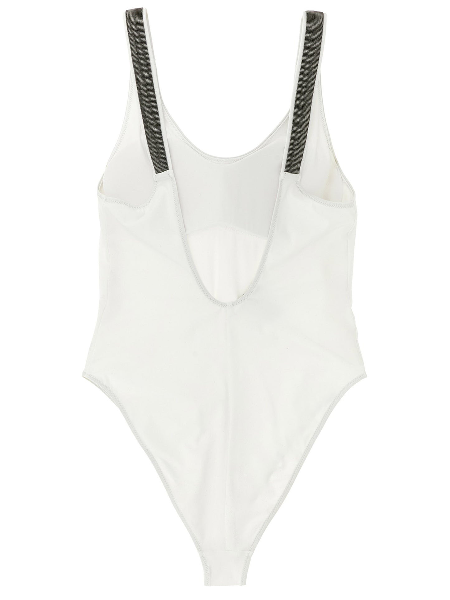 White Polyamide One-Piece Swimsuit