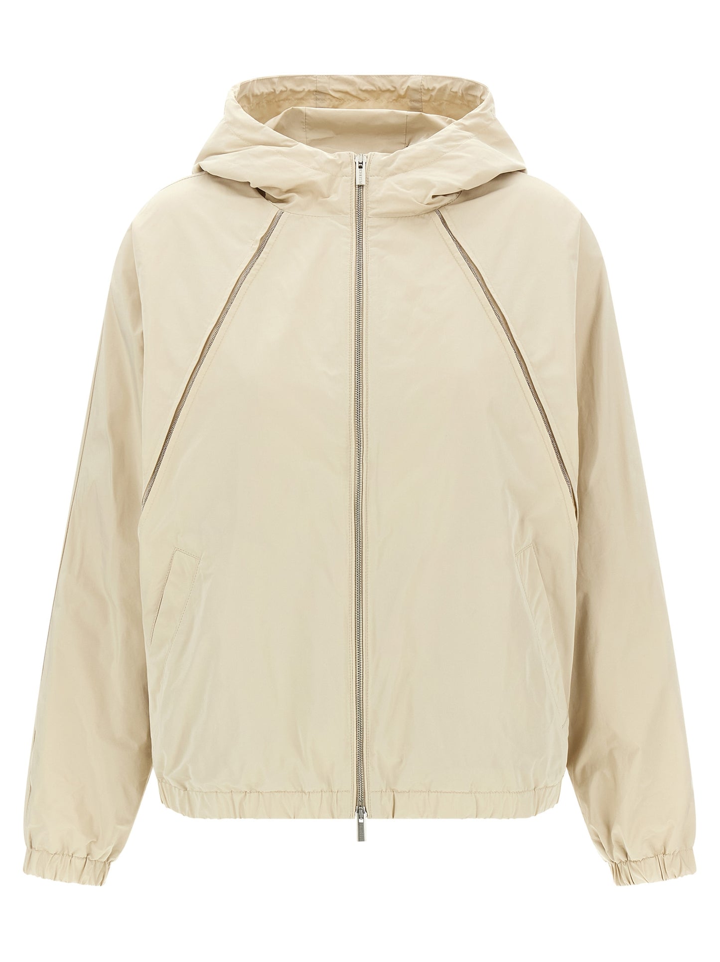Beige Polyester Shell Jacket