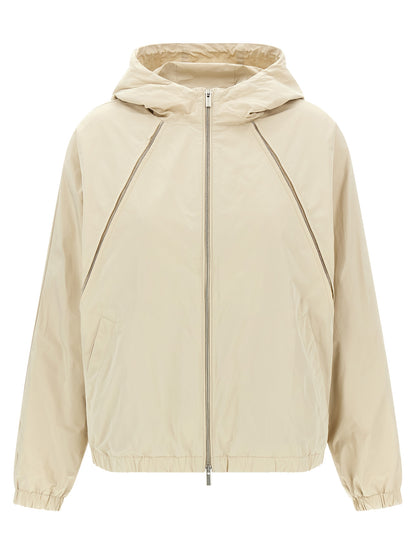 Beige Polyester Shell Jacket