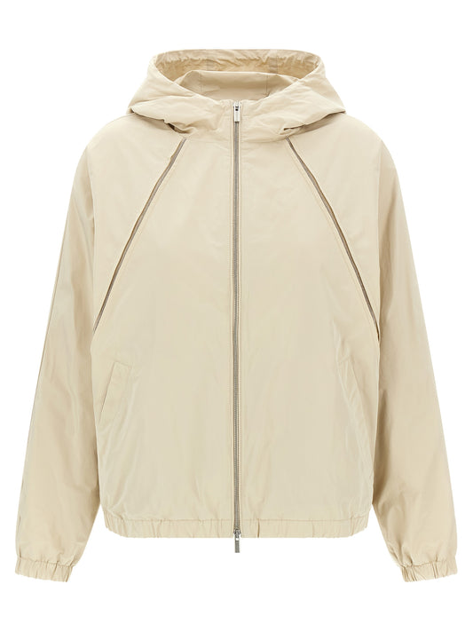 Beige Polyester Shell Jacket