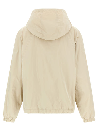 Beige Polyester Shell Jacket